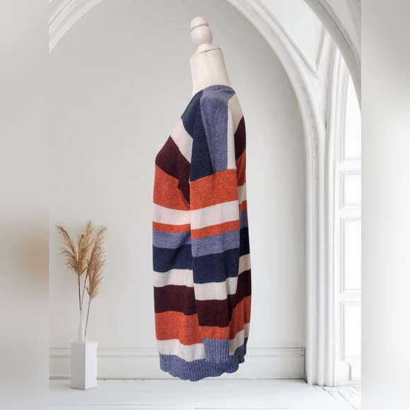 Ecowish Women's Striped Open Front Cardigan Size Medium - Picture 2 of 6